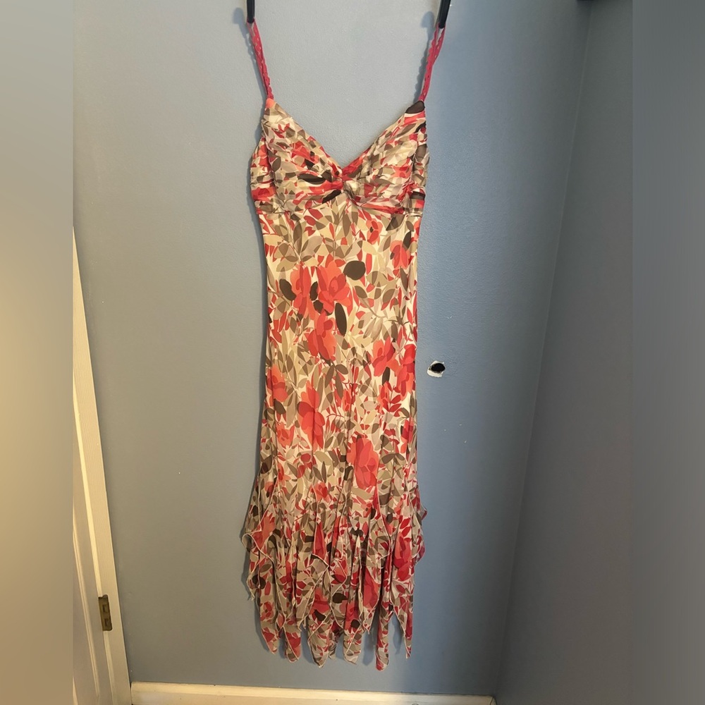 Sangria 2000s Y2K Floral Handkerchief Dress, Size 4